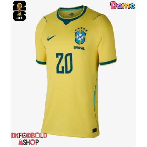 Brasilien Lucas Paqueta #20 Hjemmebanetrøje Dame VM 2026 Kort ærmer